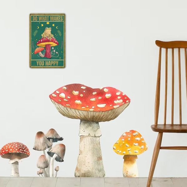 Funny Mushroom Decor Frog Decor Do What Makes You Happy Sign - Cute House, Home, Bedroom, Kitchen, Bathroom, Forest Room Nature Wall Decor