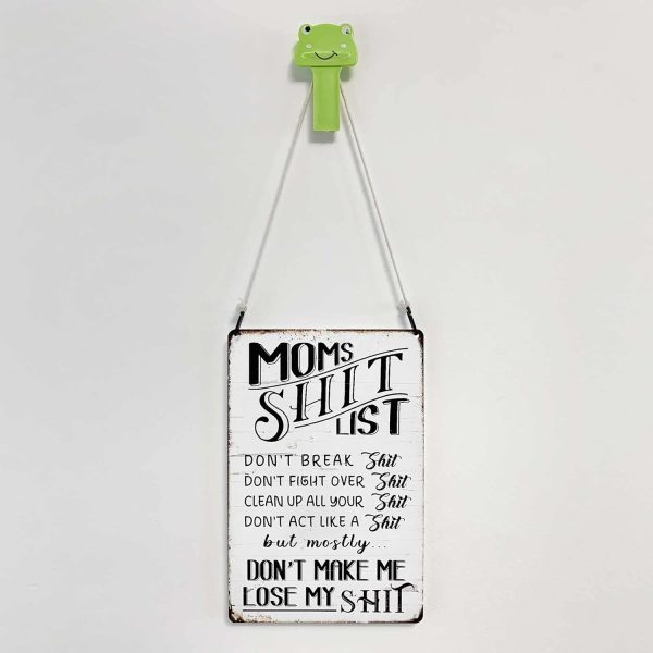 Funny Home Sign Kitchen Door Wall Decor - Moms Shit List Kitchen Sign