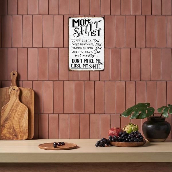 Funny Home Sign Kitchen Door Wall Decor - Moms Shit List Kitchen Sign