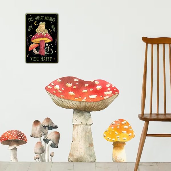 Funny Mushroom Decor Frog Decor Do What Makes You Happy Sign - Cute House, Home, Bedroom, Kitchen, Bathroom, Forest Room Nature Wall Decor