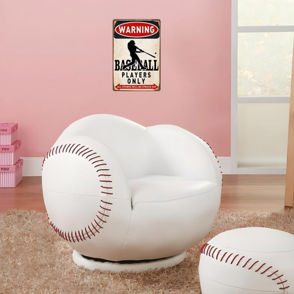 Boy's Baseball Gifts Baseball Poster Warning Baseball Players Only Sign Boys Room Decorations For Bedroom