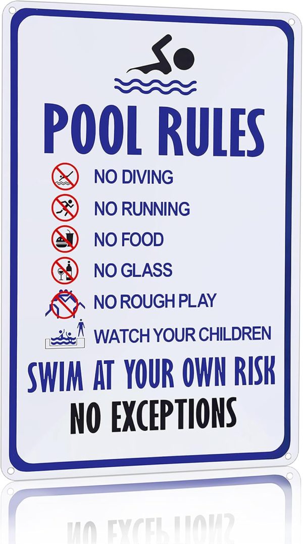 Pool Rules Sign Warning Swim At Your Own Risk Vintage Tin Sign for Swimming Pool Water Park Beach Decor es