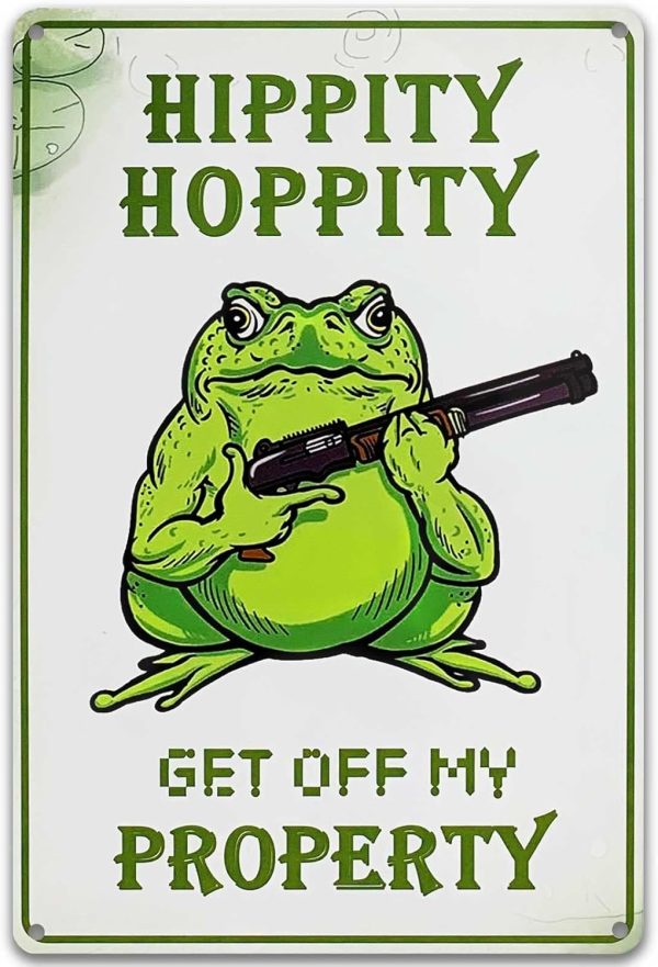 Funny Meme Posters Frog Room Decor Hippity Hoppity Get Of My Property No Trespassing Sign For Bedroom