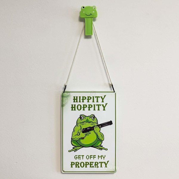 Funny Meme Posters Frog Room Decor Hippity Hoppity Get Of My Property No Trespassing Sign For Bedroom