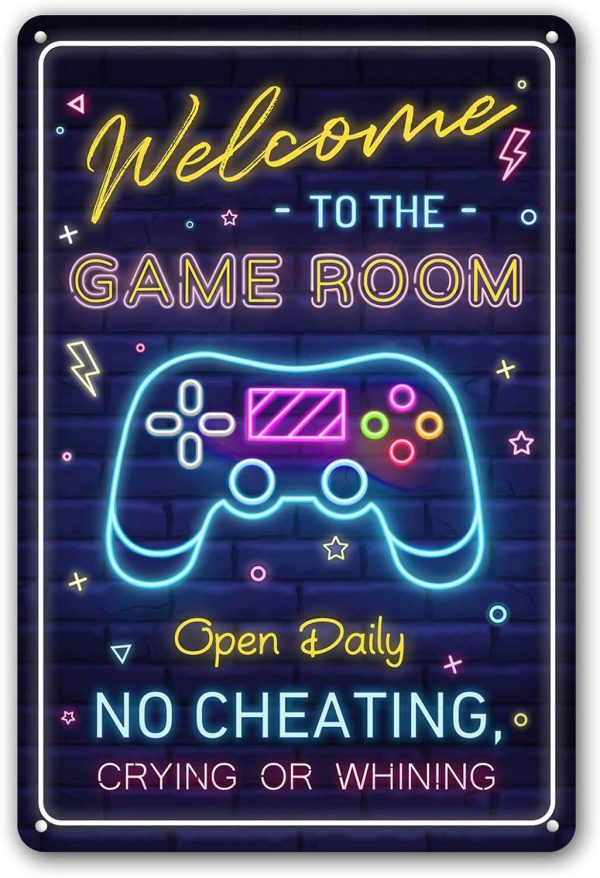 Welcome To The Game Room Sign For Gaming Room Wall Decor For Boys