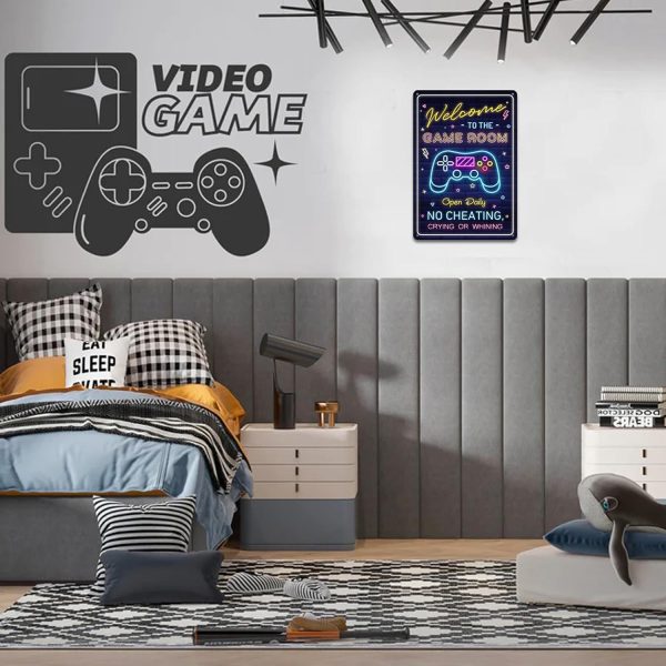 Welcome To The Game Room Sign For Gaming Room Wall Decor For Boys