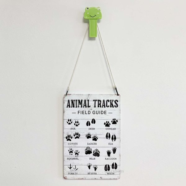 Animal Tracks Field Guide Sign Log Cabin Wall Decor, Forest Hunting Decor, Boy Nursery Decor