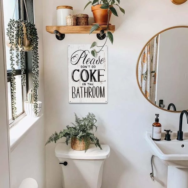 Funny Home Sign Decor Wall Decor - Please Dont Do Coke In The Bathroom Sign