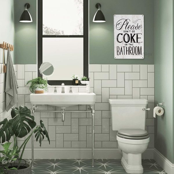 Funny Home Sign Decor Wall Decor - Please Dont Do Coke In The Bathroom Sign