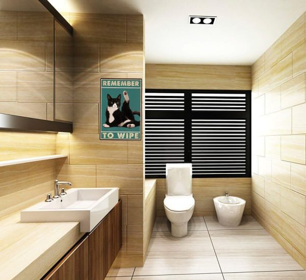 Funny Cat Bathroom Decor Sign Tuxedo Cat Remember To Wipe Tin Sign for Bathroom Toilet Wall Decor