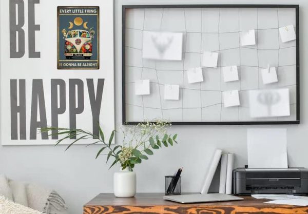 Vintage Hippie Poster Eevery Little Thing Is Gonna Be Alright Sign For Home Office Wall Décor