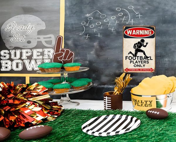 Funny Football Gifts for Boys Room Man Cave Wall Decor Football Players Only Tin Sign