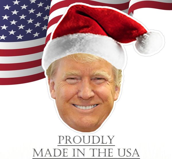 Funny Trump Santa Hat Cut Out JD Vance 2024 Yard Sign With H Stake For President Donald Trump Republican Conservative Christmas