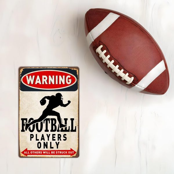 Funny Football Gifts Boys Room Wall Decor Football Players Only Tin Sign