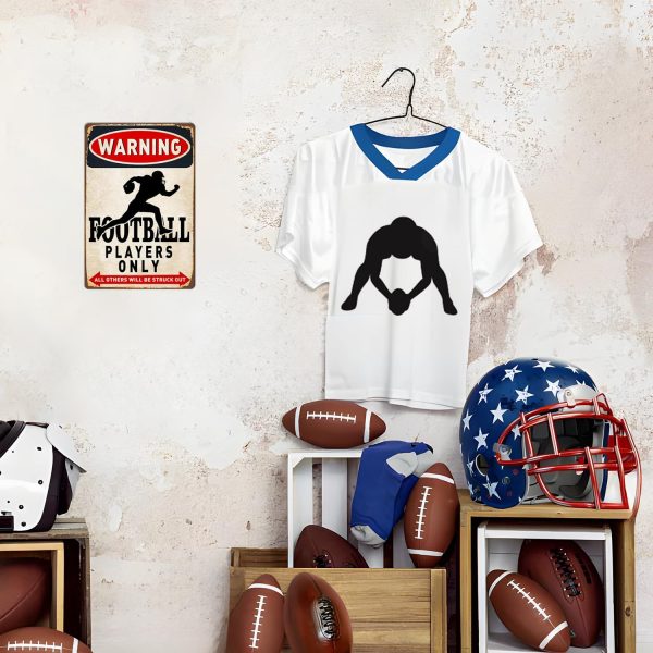 Funny Football Gifts Boys Room Wall Decor Football Players Only Tin Sign