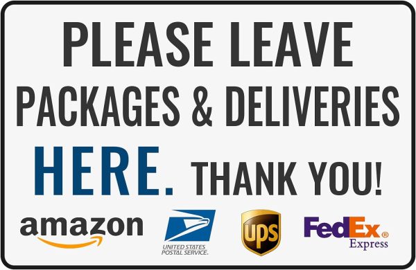 Bestylez Please Leave Packages Deliveries Here - Bestylez Delivery Sign for Outdoor Use  (154)