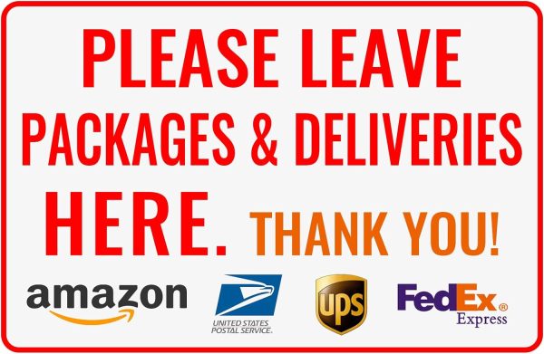 Bestylez Please Leave Packages Deliveries Here - Bestylez Delivery Sign for Outdoor Use  (153)