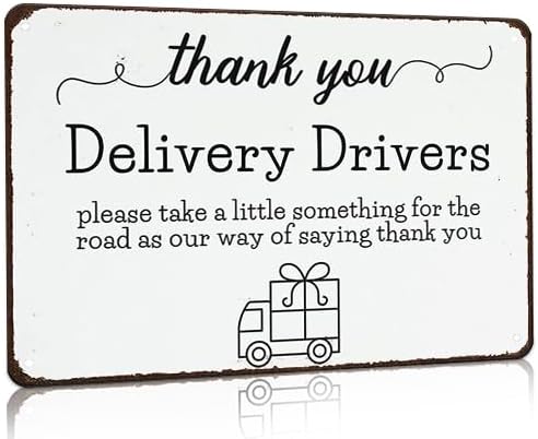 Bestylez Thank You Delivery Driver Vintage Metal Sign for Home Front Door Shop Office Decor