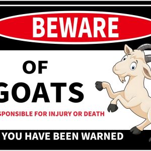 Bestylez Funny Goat Signs Outside Goat Decor for Shelter,Shed,Barn,Yard - Goat Gifts for Goat Lovers - Beware of Goat Sign